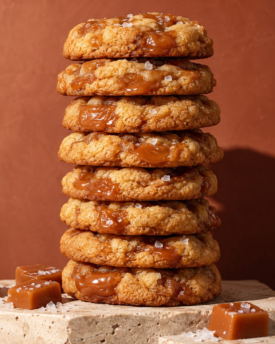 Stapel Salted-Caramel-Kekse